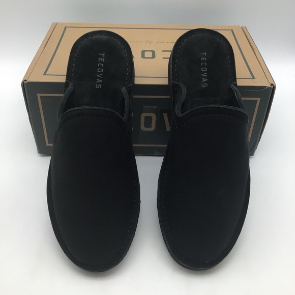 Tecovas The Oliver Midnight Sheepskin Mens Slippers Size 11 D Black Suede NEW main image 5